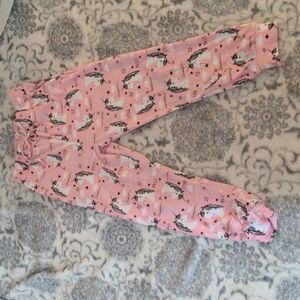 Shosho girls pink pajama pants with unicorns (size 6/6X)